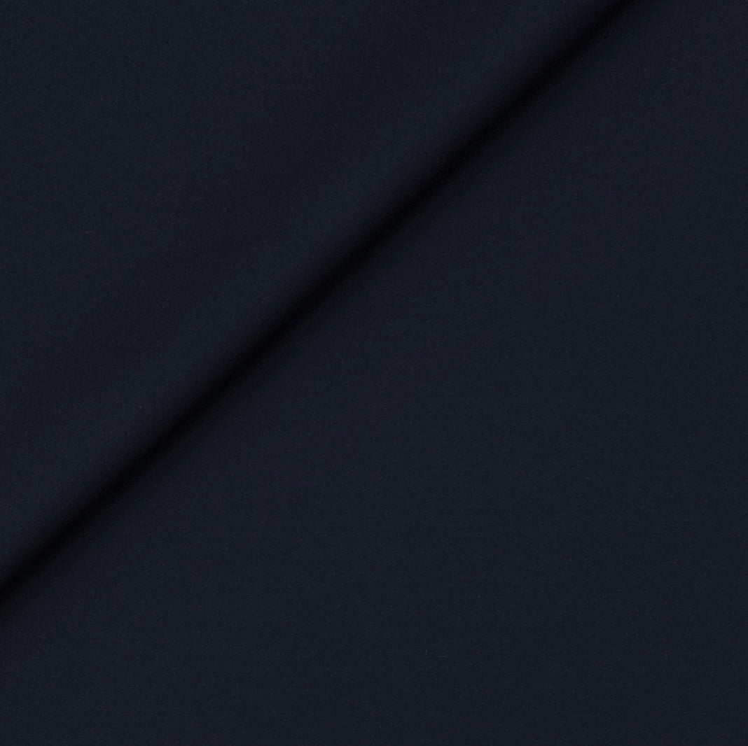 Canetti Italy Luxury Supima Cotton Plain Suiting Fabric Colour Dark Blue